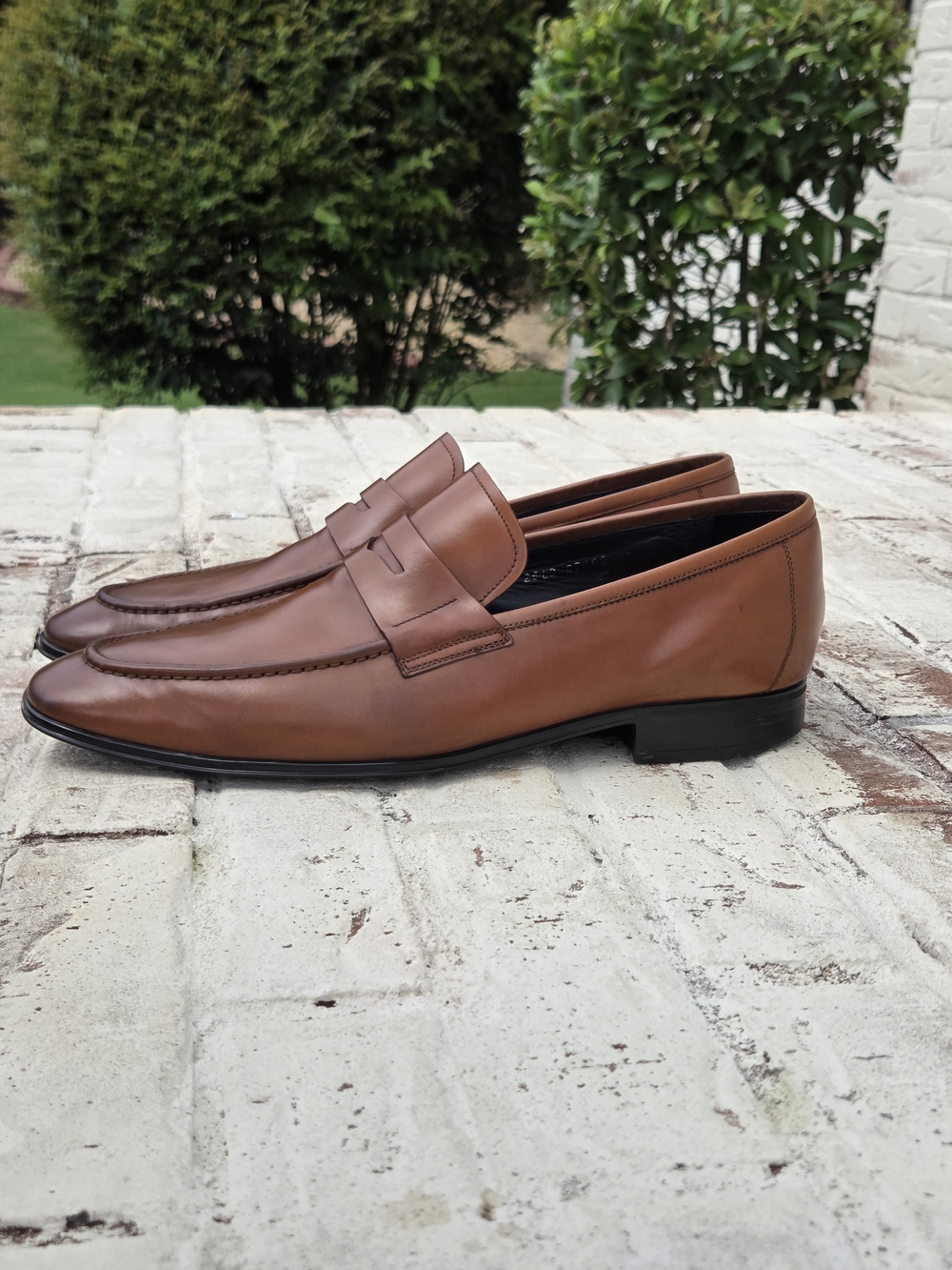 Salvatore Ferragamo Tan Leather Penny Loafers
